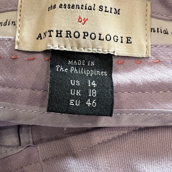 NWT Anthropologie The Essential‎ Slim Lavender Pants- 14 - Picture 9 of 11